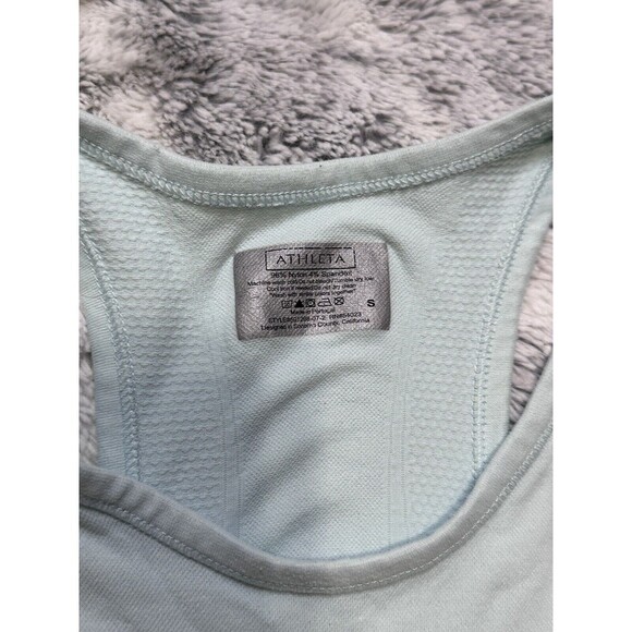 Athleta Blue Athletic Runched Racer Back Tank Top Size Small - Picture 2 of 4